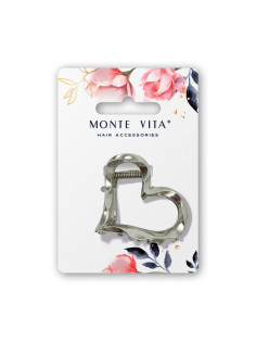 Краб для волос, 6 см, серебристый, MONTE VITA (МОНТЕ ВИТА), 458822