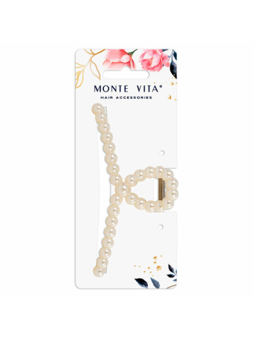 Краб для волос 13 см, жемчужный, MONTE VITA (МОНТЕ ВИТА), 457020