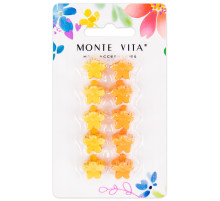 Крабы для волос НАБОР 10 шт., цветочки, soft-touch, оранжевый, жёлтый, MONTE VITA (МОНТЕ ВИТА), 457027