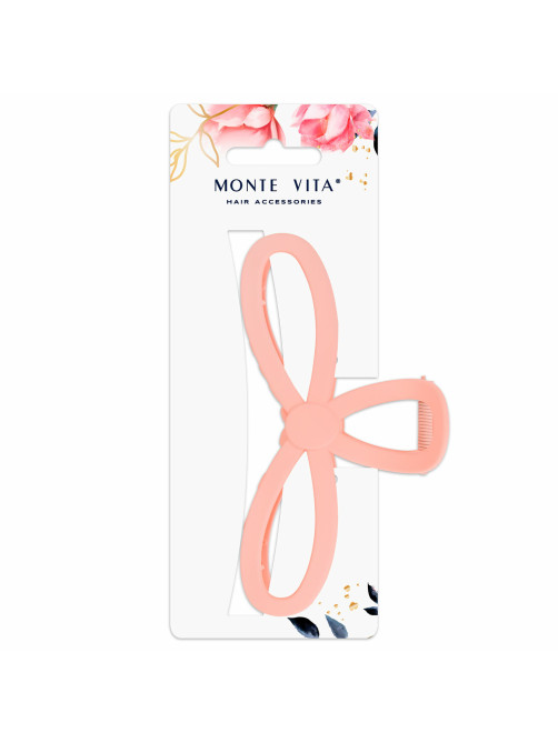 Краб для волос 12,5 см, soft-touch, розовый, MONTE VITA (МОНТЕ ВИТА), 457011