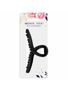 Краб для волос 11 см, soft-touch, чёрный, MONTE VITA (МОНТЕ ВИТА), 457006