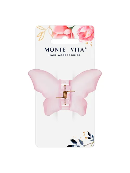 Краб для волос 8,5 см, матовый, розовый, MONTE VITA (МОНТЕ ВИТА), 457015