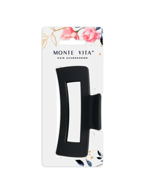 Краб для волос 10,5 см, soft-touch, чёрный, MONTE VITA (МОНТЕ ВИТА), 456999