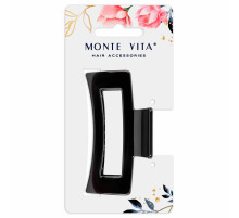 Краб для волос 8,5 см, глянцевый, чёрный, MONTE VITA (МОНТЕ ВИТА), 457000