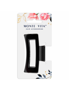 Краб для волос 8,5 см, глянцевый, чёрный, MONTE VITA (МОНТЕ ВИТА), 457000