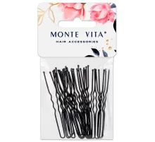 Шпильки для волос НАБОР 20 шт., 6 см, чёрный, MONTE VITA (МОНТЕ ВИТА), 457103