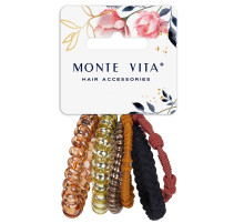 Резинки для волос НАБОР 6 шт., разные цвета, ассорти форм, MONTE VITA (МОНТЕ ВИТА), 457064