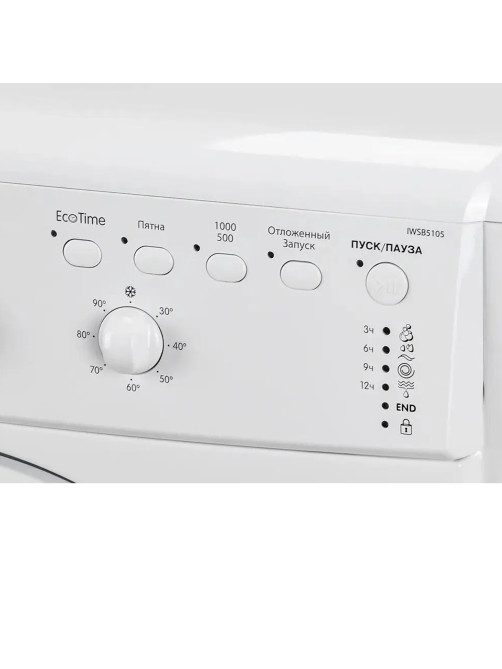 Стиральная машина INDESIT IWSB 5105, 1000 об/мин, 5 кг, фронтальная загрузка, 16 программ, белая, 869990629100