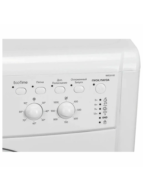 Стиральная машина INDESIT IWSC 6105, 1000 об/мин, 6 кг, фронтальная загрузка, 16 программ, белая, 869990767720