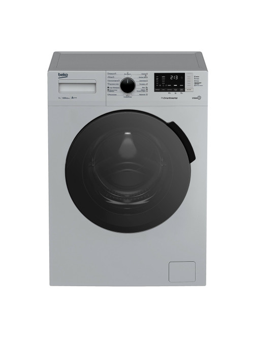 Стиральная машина BEKO RSPE78612S, 1200 об/мин, 7 кг, фронтальная загрузка, 15 программ, пар, серебристая, 7322710002
