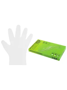 Перчатки одноразовые эластомер TPE, КОМПЛЕКТ 50 пар (100 штук), L (большие), прозрачные, ELEGREEN, ГППVTЭлП-L