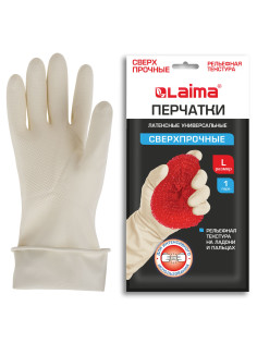 Перчатки МНОГОРАЗОВЫЕ латексные LAIMA 