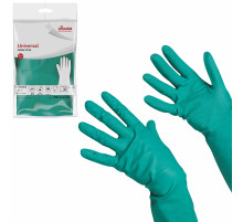 Перчатки VILEDA PROFESSIONAL нитриловые МНОГОРАЗОВЫЕ универсальные, антиаллергенные, размер L (большой), зеленые, 174383