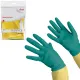 Перчатки VILEDA PROFESSIONAL латекс-неопреновые МНОГОРАЗОВЫЕ х/б напыление СВЕРХПРОЧНЫЕ, размер XL (очень большой) зеленые/желтые, 174309