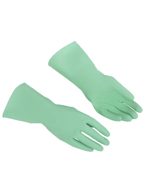 Перчатки VILEDA PROFESSIONAL многоцелевые латексные, МНОГОРАЗОВЫЕ, х/б напыление, ПРОЧНЫЕ, M (средний), зеленый, 174363