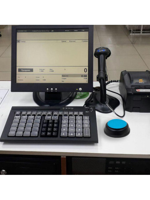 Губка для кассира, диаметр 81 мм, круглая, ассорти, STAFF, 237951