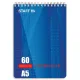 Блокнот А5, 146х205 мм, 60 л., гребень, жесткая подложка, клетка, STAFF, 4 вида, 126539