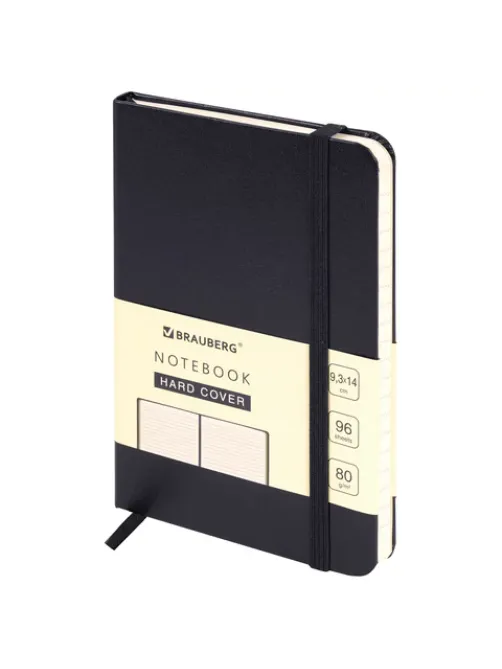 Блокнот МАЛЫЙ ФОРМАТ (93х140 мм) А6, BRAUBERG ULTRA, балакрон, 80 г/м2, 96 л., линия, черный, 113056
