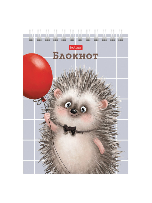 Блокнот МАЛЫЙ ФОРМАТ А6, 40 л., гребень, картон, клетка, HATBER, 