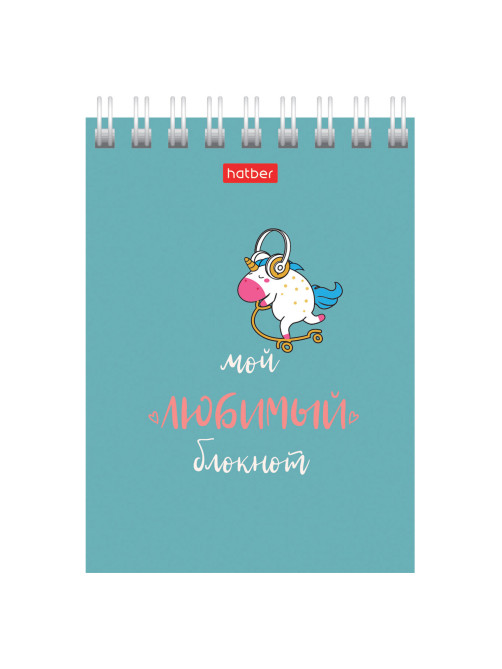 Блокнот МАЛЫЙ ФОРМАТ А7, 40 л., гребень, картон, клетка, HATBER, 