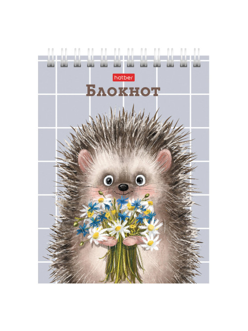 Блокнот МАЛЫЙ ФОРМАТ А6, 40 л., гребень, картон, клетка, HATBER, 