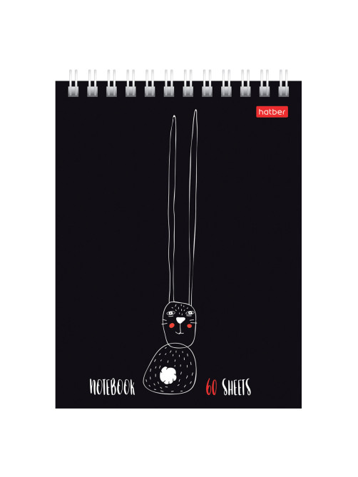 Блокнот МАЛЫЙ ФОРМАТ А6, 60 л., гребень, картон, клетка, HATBER, 