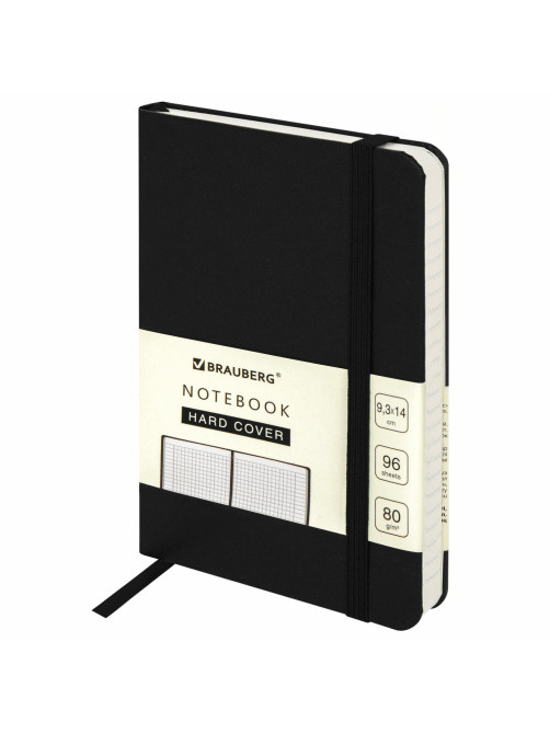 Блокнот МАЛЫЙ ФОРМАТ (93х140 мм) А6, BRAUBERG ULTRA, балакрон, 80 г/м2, 96 л., клетка, черный, 113052