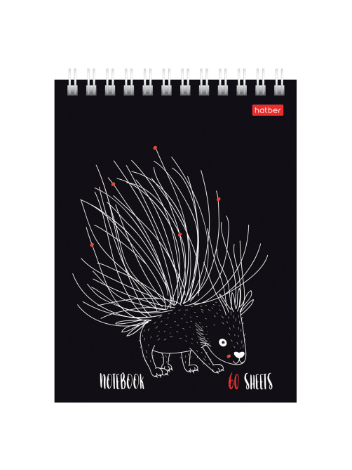 Блокнот МАЛЫЙ ФОРМАТ А6, 60 л., гребень, картон, клетка, HATBER, 