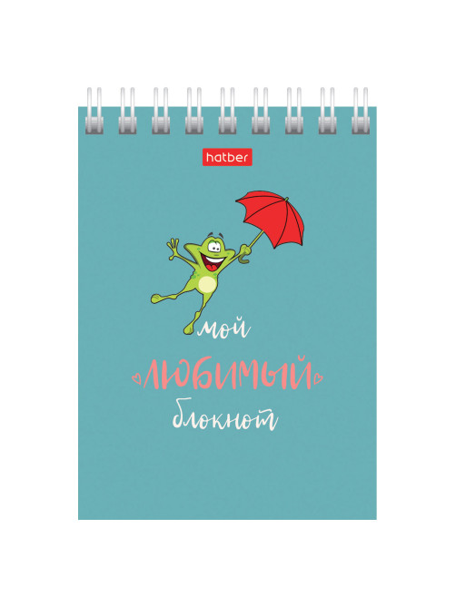 Блокнот МАЛЫЙ ФОРМАТ А7, 40 л., гребень, картон, клетка, HATBER, 