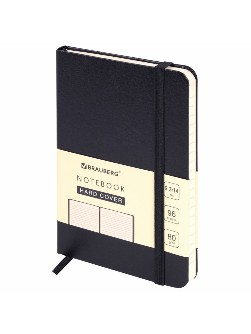 Блокнот МАЛЫЙ ФОРМАТ (93х140 мм) А6, BRAUBERG ULTRA, балакрон, 80 г/м2, 96 л., линия, черный, 113056