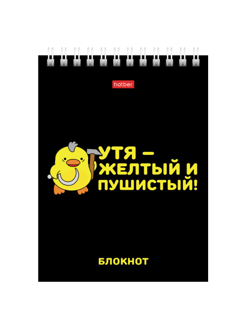 Блокнот МАЛЫЙ ФОРМАТ А6, 40 л., гребень, картон, клетка, HATBER, 