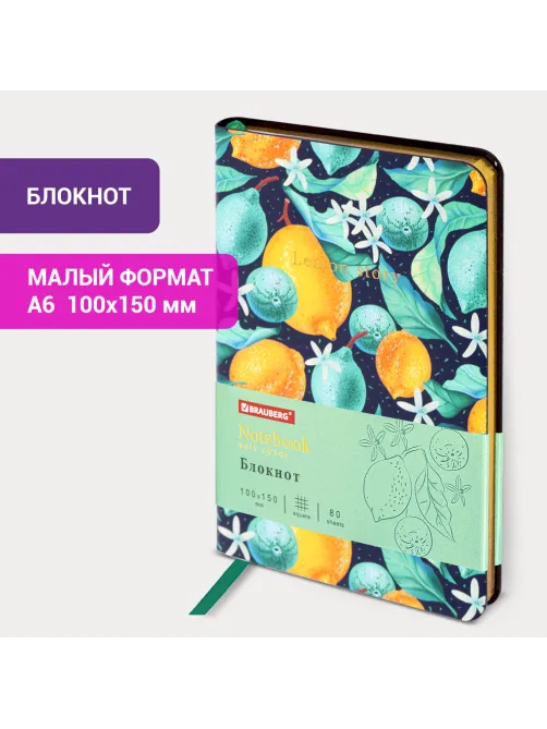 Блокнот МАЛЫЙ ФОРМАТ (100х150 мм) А6, BRAUBERG VISTA 