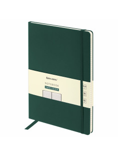 Блокнот БОЛЬШОЙ ФОРМАТ (180х250 мм) В5, BRAUBERG ULTRA, балакрон, 80 г/м2, 96 л., клетка, темно-зеленый, 113063