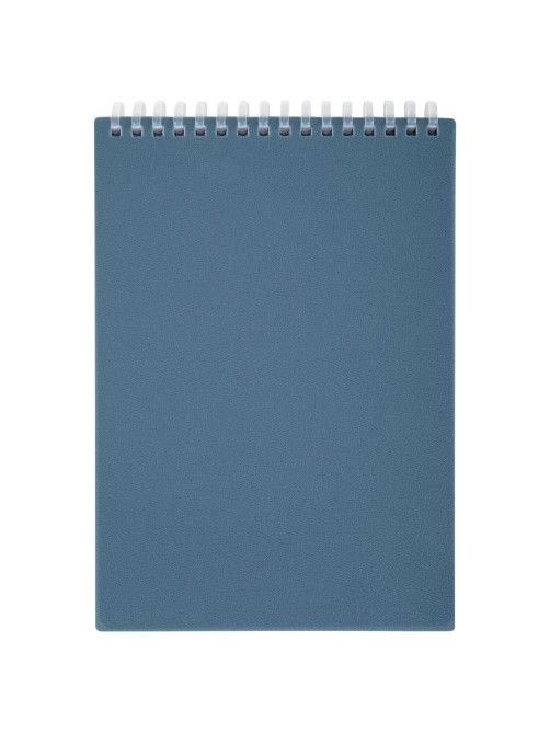 Блокнот А5, 80 л., силиконовый гребень, обложка пластик, клетка, BRAUBERG, синий, 117561