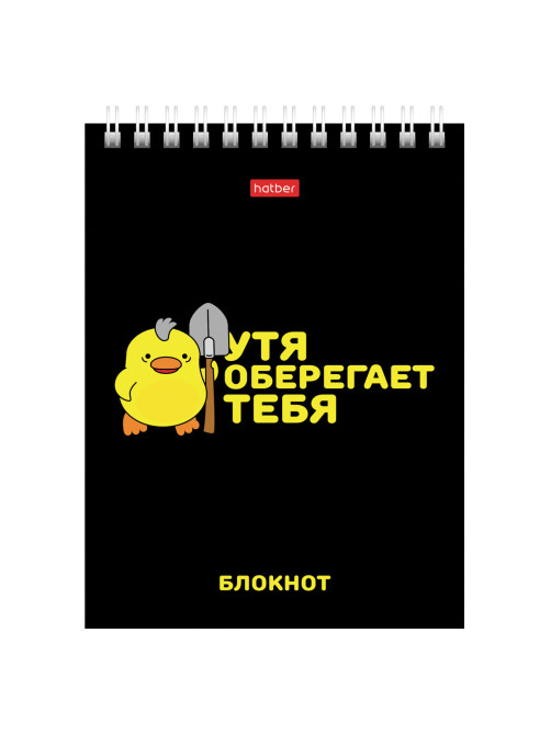 Блокнот МАЛЫЙ ФОРМАТ А6, 40 л., гребень, картон, клетка, HATBER, 