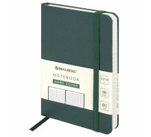 Блокнот МАЛЫЙ ФОРМАТ (93х140 мм) А6, BRAUBERG ULTRA, балакрон, 80 г/м2, 96 л., клетка, темно-зеленый, 113055