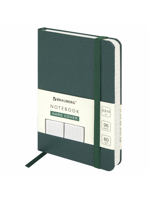 Блокнот МАЛЫЙ ФОРМАТ (93х140 мм) А6, BRAUBERG ULTRA, балакрон, 80 г/м2, 96 л., клетка, темно-зеленый, 113055