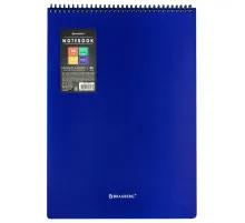 Блокнот БОЛЬШОГО ФОРМАТА А4, 80 л., обложка пластик, клетка, BRAUBERG 