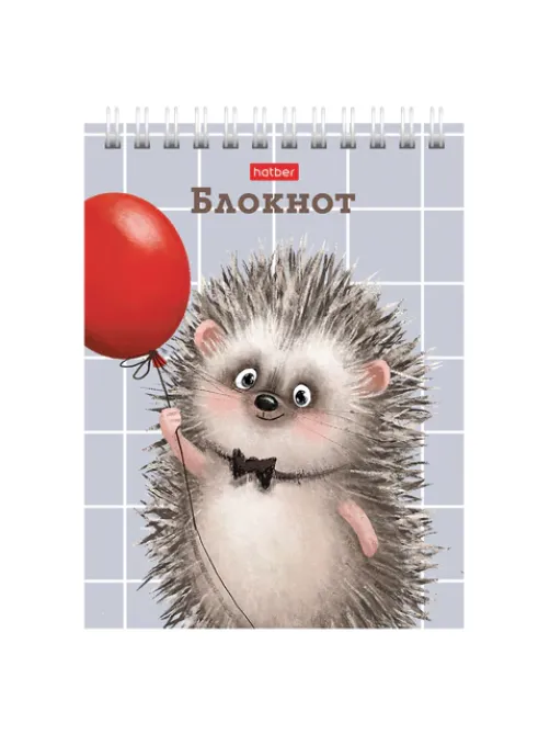 Блокнот МАЛЫЙ ФОРМАТ А6, 40 л., гребень, картон, клетка, HATBER, 