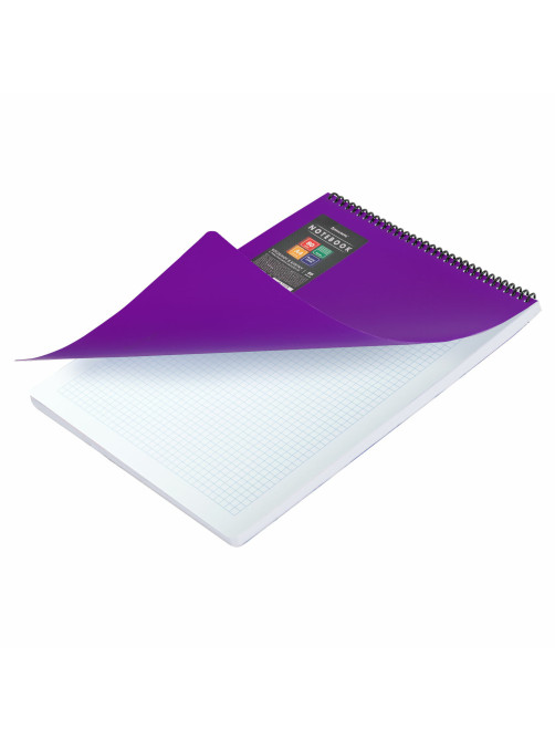 Блокнот БОЛЬШОГО ФОРМАТА А4, 80 л., обложка пластик, клетка, BRAUBERG 