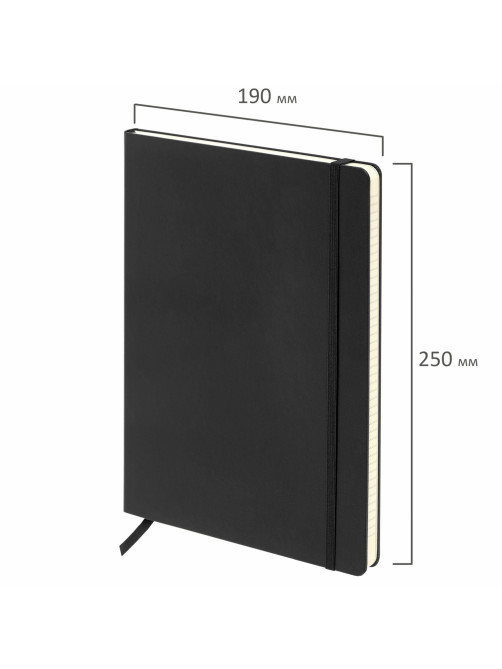 Блокнот БОЛЬШОЙ ФОРМАТ (180х250 мм) В5, BRAUBERG ULTRA, балакрон, 80 г/м2, 96 л., клетка, черный, 113060