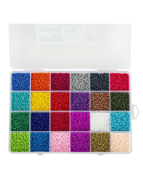 Набор для создания бижутерии и украшений из бисера BEADS SET, 6000 элементов, 24 вида, BRAUBERG KIDS, 664696