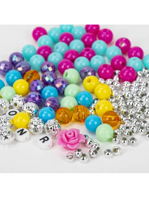 Набор для создания бижутерии и украшений BEADS SET ЕДИНОРОГИ, 164 элемента, BRAUBERG KIDS, 664699