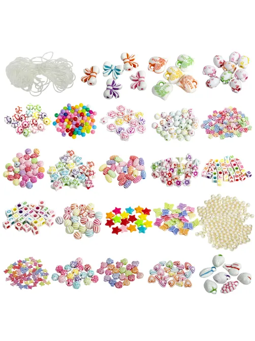 Набор для создания бижутерии и украшений BEADS SET, 450 элементов, 24 вида, BRAUBERG KIDS, 664695
