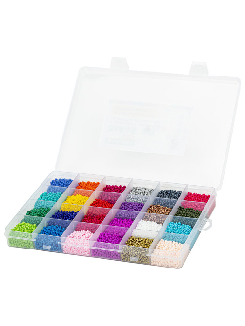Набор для создания бижутерии и украшений из бисера BEADS SET, 6000 элементов, 24 вида, BRAUBERG KIDS, 664696