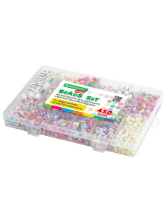 Набор для создания бижутерии и украшений BEADS SET, 450 элементов, 24 вида, BRAUBERG KIDS, 664695