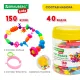 Конструктор POP-BEADS для творчества, игр и создания украшений, 150 бусин, основы для браслетов, колец, BRAUBERG KIDS, 664697