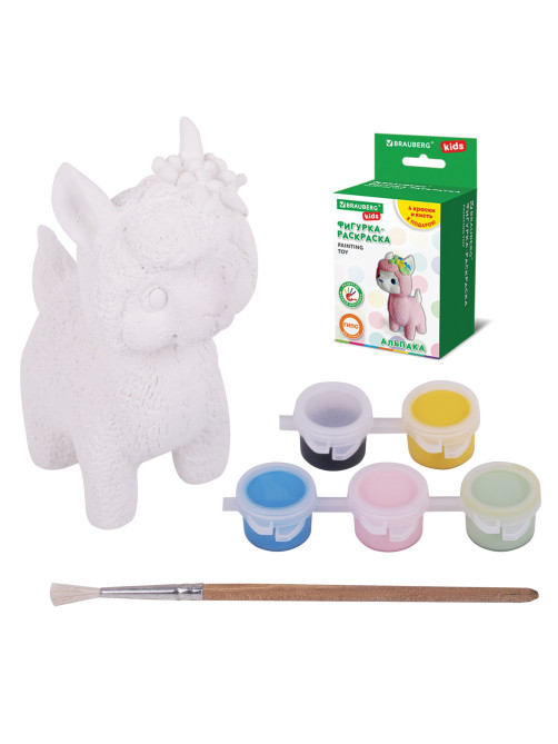 ФИГУРКА ИЗ ГИПСА с красками и кистью для росписи, ассорти, BRAUBERG KIDS, 665203