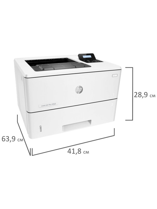 Принтер лазерный HP LaserJet Pro M501dn А4, 43 стр./мин., 100 000 стр./мес., ДУПЛЕКС, сетевая карта, J8H61A