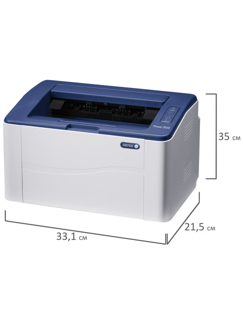 Принтер лазерный XEROX Phaser 3020BI А4, 20 стр./мин., 15000 стр./мес., Wi-Fi, 3020V_BI